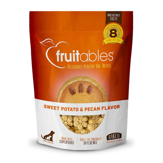 Fruitables Baked Dog Treats – Sweet Potato Treats for Dogs – Healthy Low Calorie Treats – Free of Wheat Corn and Soy – Sweet Potato and Pecan – 7 Ounces